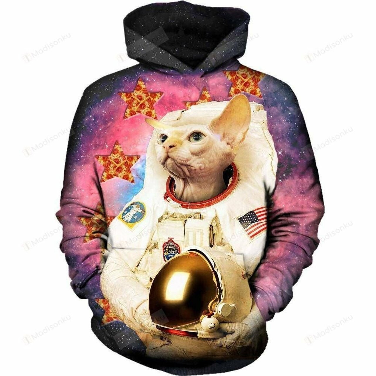 Astronaut Cat 3d All Over Print Hoodie