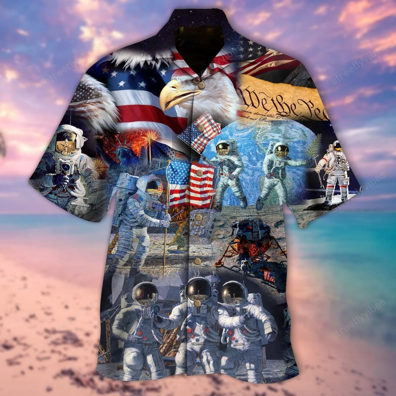 Astronaut Independence Day Hawaiian Shirt Hawaiian Shirt For Men