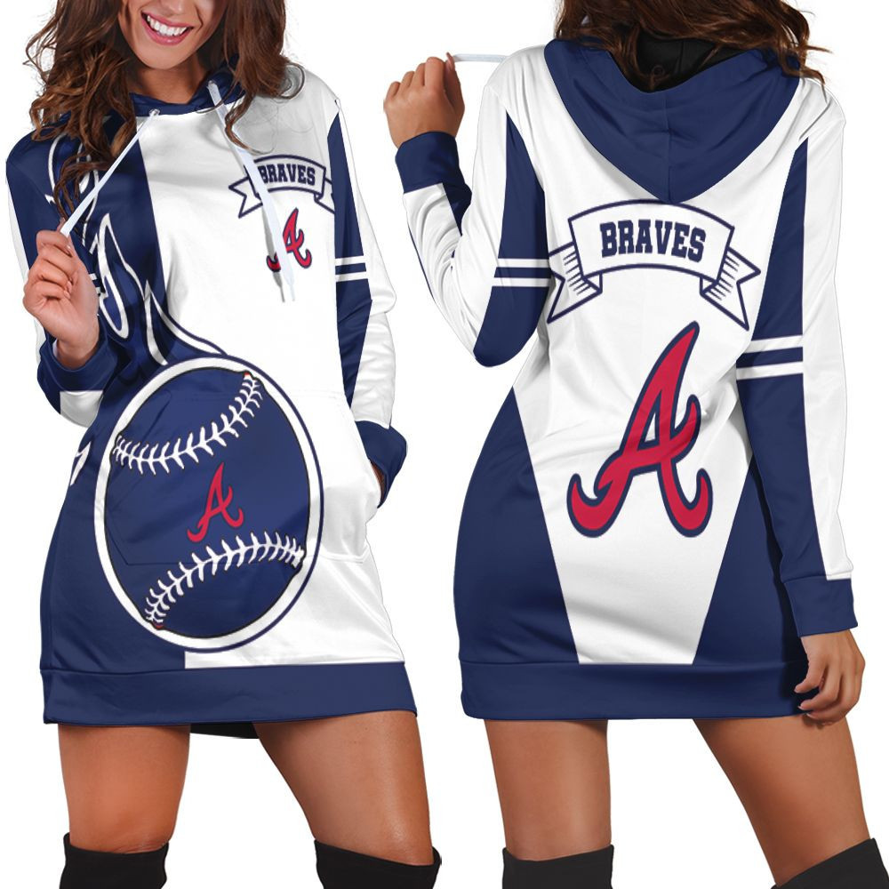 Atlanta Braves 3d Hoodie Dress Sweater Dress Sweatshirt Dress