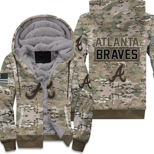 Atlanta Braves Camouflage Veteran 3D Fleece Hoodie