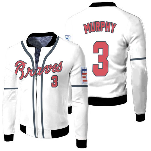 Atlanta Braves Dale Murphy 03 Mlb 2020 White Match Jersey Style Gift For Braves Fans Fleece Bomber Jacket