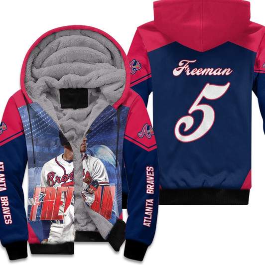 Atlanta Braves Freddie Freeman 5 First Baseman Mlb Baseball Team 3D Designed Allover Gift For Freeman Fans Braves Fans Fleece Hoodie