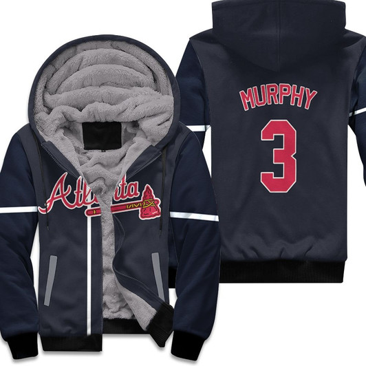 Atlanta Braves Matt Murphy 3 Mlb Baseball 2019 Team Navy Jersey Style Gift For Braves Fans Fleece Hoodie