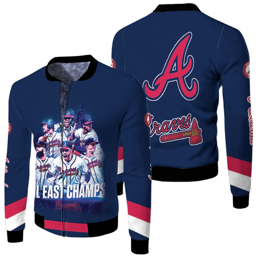 Atlanta Braves Nl East Champs The Champions Mlb Baseball Team Blue Fleece Bomber Jacket