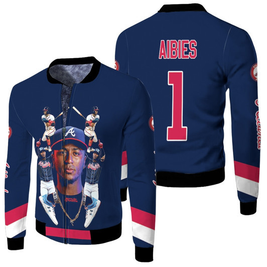 Atlanta Braves Ozzie Albies 1 Great Player Pro Mvp Mlb Baseball Team Blue Fleece Bomber Jacket