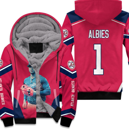 Atlanta Braves Ozzie Albies 1 Mlb Baseball Team Red 3D Designed Allover Gift For Braves Fans Fleece Hoodie