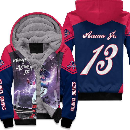 Atlanta Braves Ronald Acuna Jr 13 Legendary Captain Mlb Baseball Team 3D Designed Allover Gift For Freeman Fans Braves Fans Fleece Hoodie