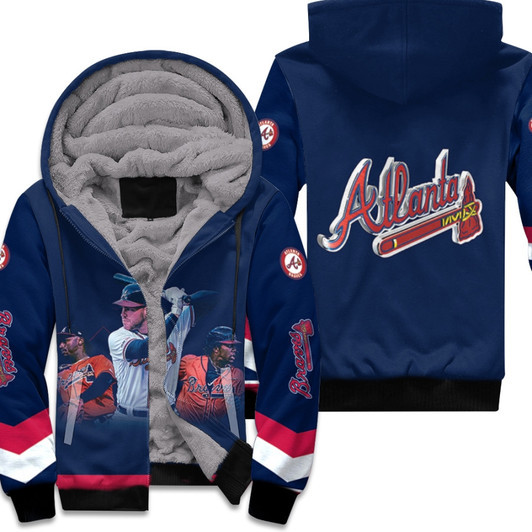 Atlanta Braves The Legends Champions Mlb Baseball Team Blue 3D Designed Allover Gift For Braves Fans Fleece Hoodie