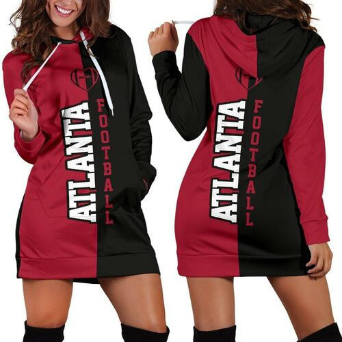 Atlanta Football Hoodie Dress Sweater Dress Sweatshirt Dress 3d All Over Print For Women Hoodie