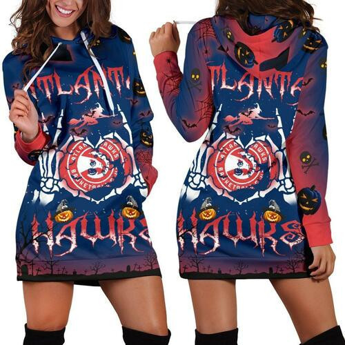 Atlanta Hawks Hoodie Dress Sweater Dress Sweatshirt Dress 3d All Over Print For Women For Halloween Hoodie