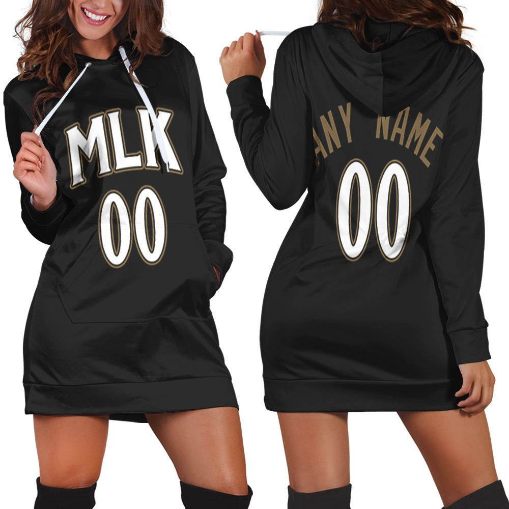 Atlanta Hawks Nba Basketball Team Logo Black 3d Hoodie Dress Sweater Dress Sweatshirt Dress