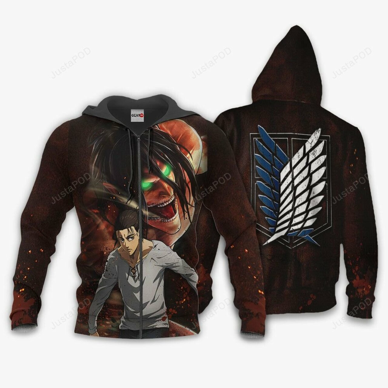 Attack On Tian Eren Yeager 3d All Over Print Hoodie