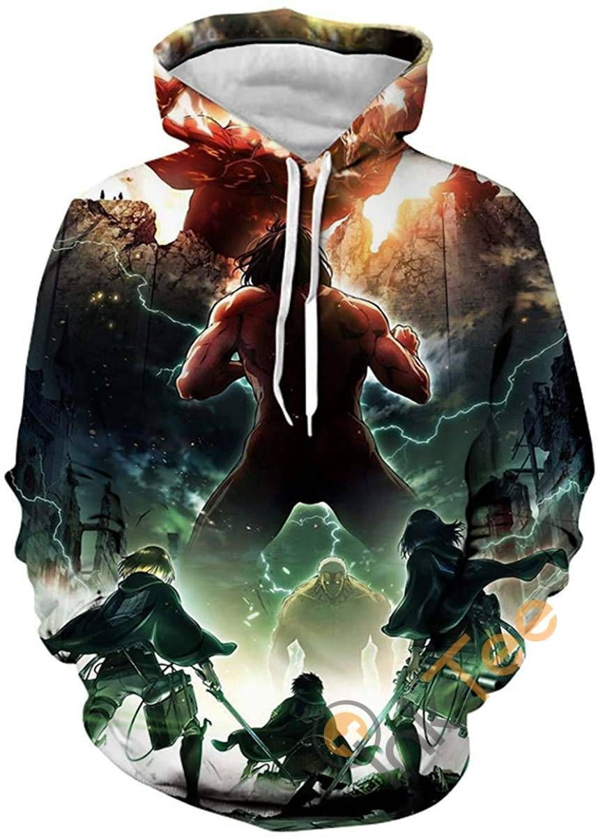 Attack On Titan Print Pullover With Front Pocket Sku50 Hoodie 3D All Over Print