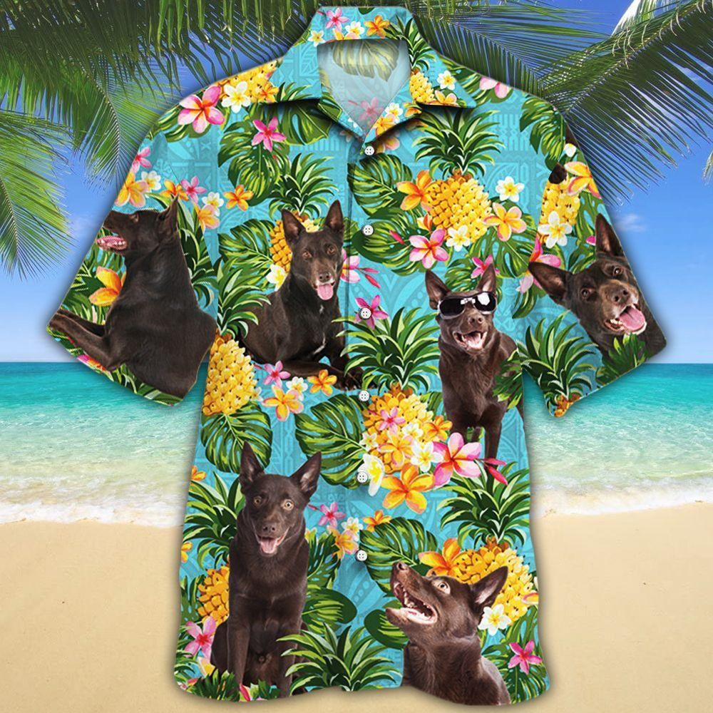 Australian Kelpie Dog Lovers Pineapple Aloha Hawaiian Shirt Colorful Short Sleeve Summer Beach Casual Shirt For Men And Women