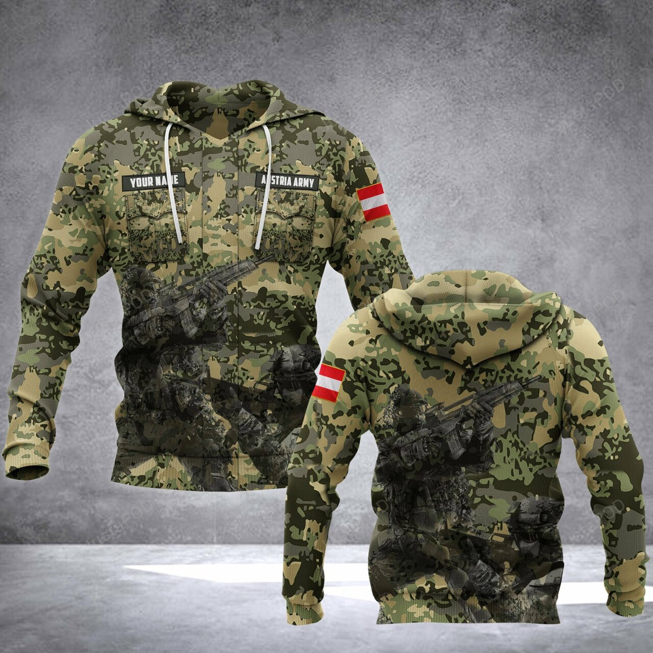 Austrian Army Art Combat 3d All Over Print Hoodie