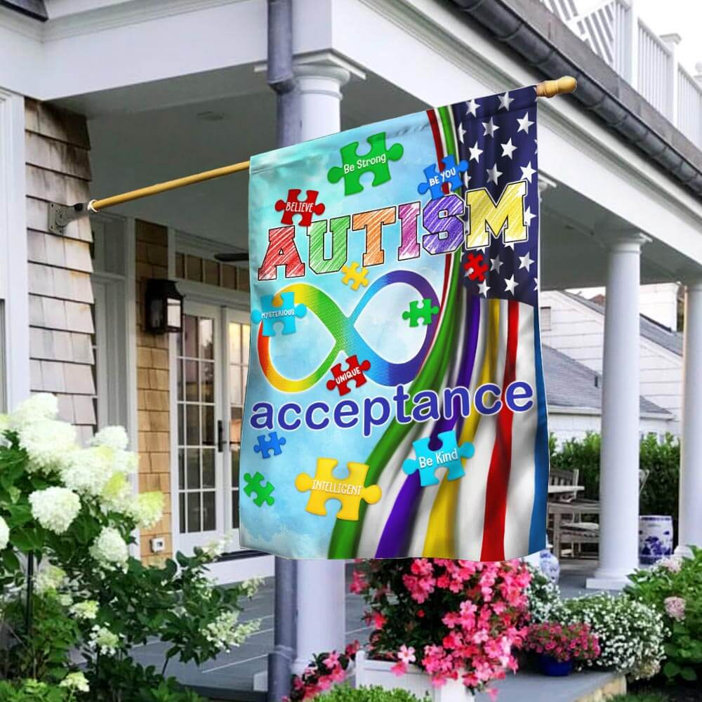 Autism Acceptance American Flag Autism Support Flag Autism Family Flag Gift