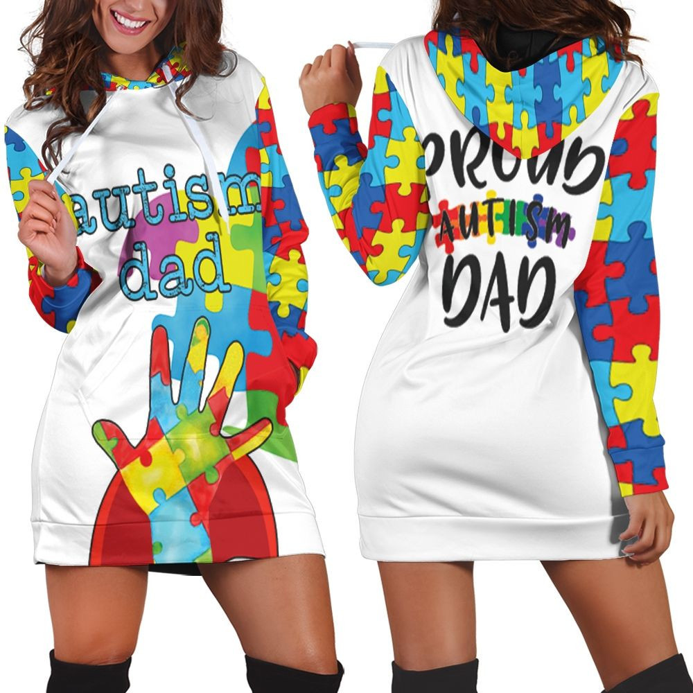 Autism Dad Superhero Shirt Autism Support Hoodie Dress Sweater Dress Sweatshirt Dress