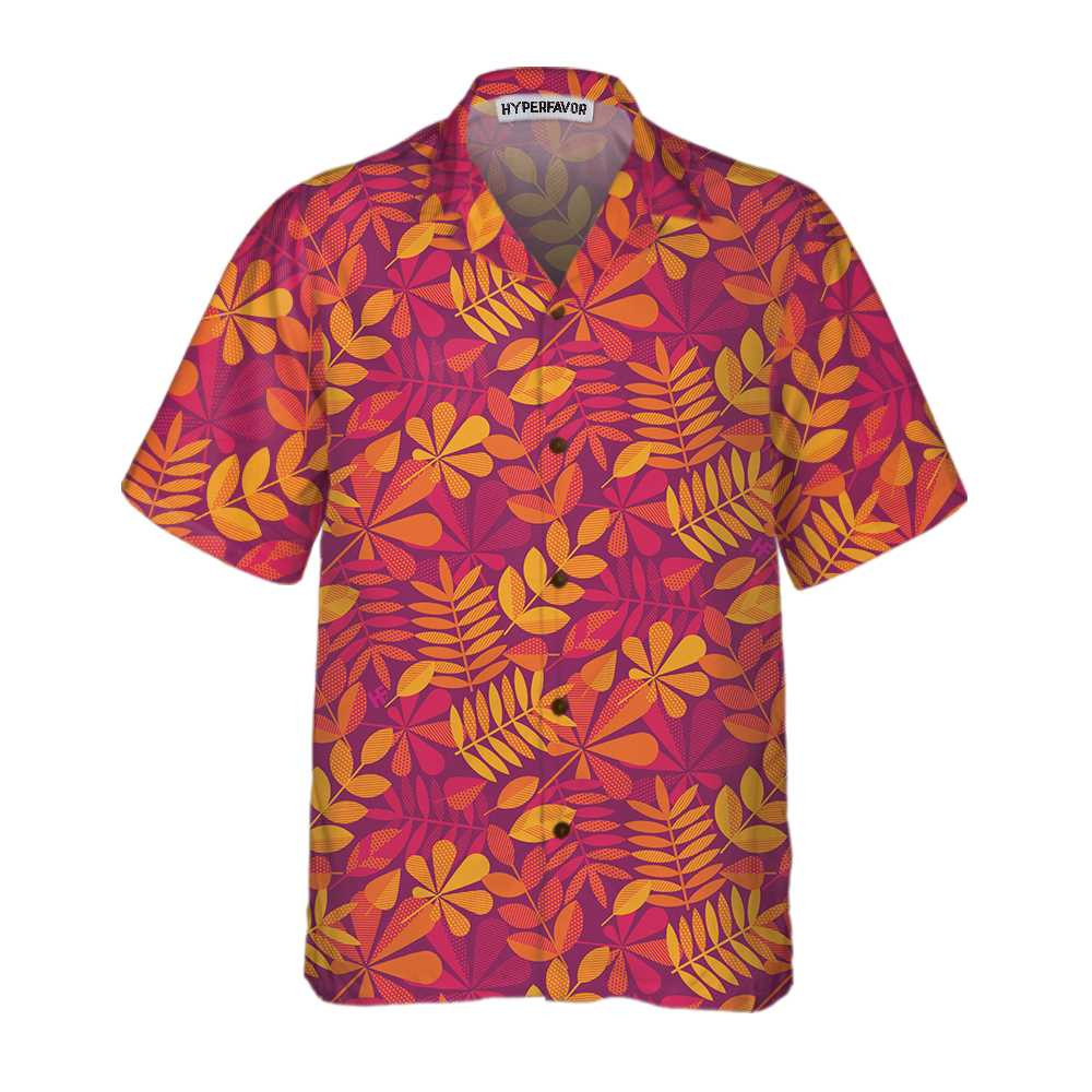 Autumn Leaves Seamless Pattern For Thanksgiving Hawaiian Shirt Fall Thanksgiving Shirt Gift For Thanksgiving Day