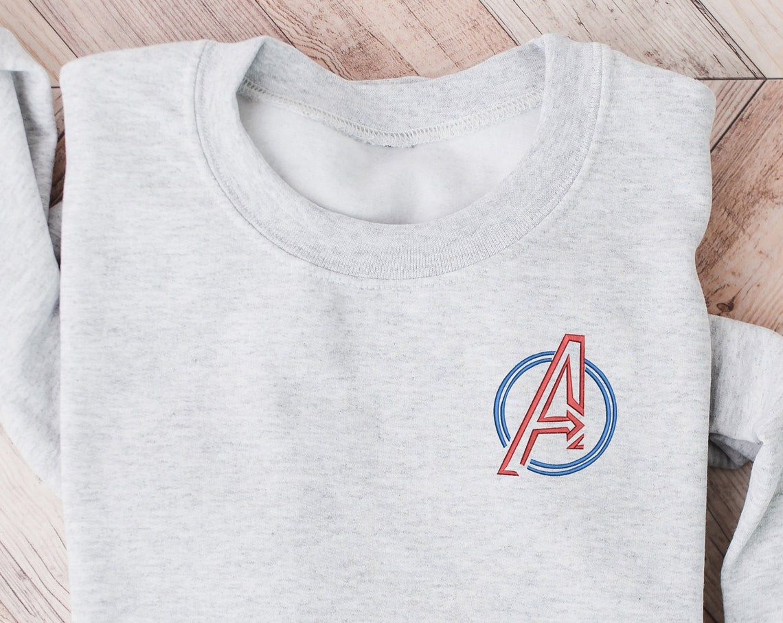 Avengers Embroidered Crewneck Disneyland Avengers Campus Disney Embroidered Sweatshirt Disney Sweatshirt Womens Disney Crewneck