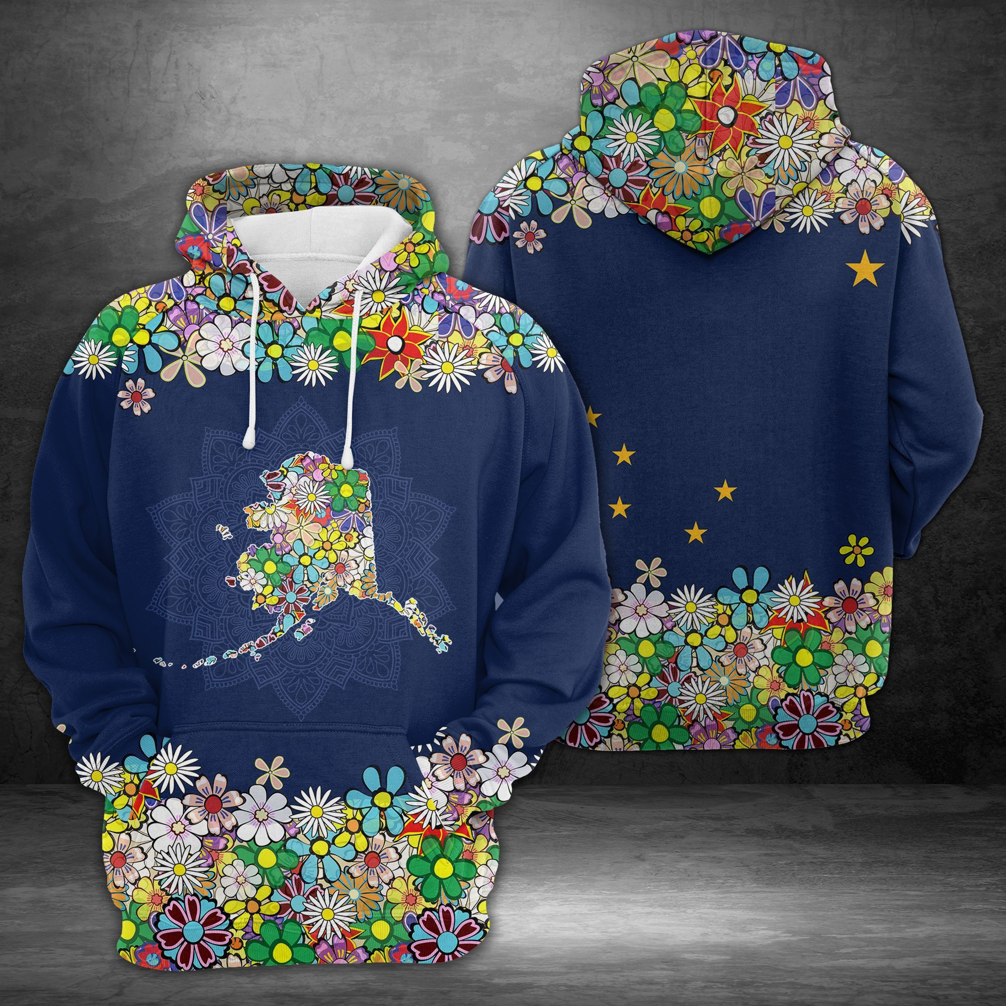 Awesome Alaska Flower 3D All Over Print Hoodie