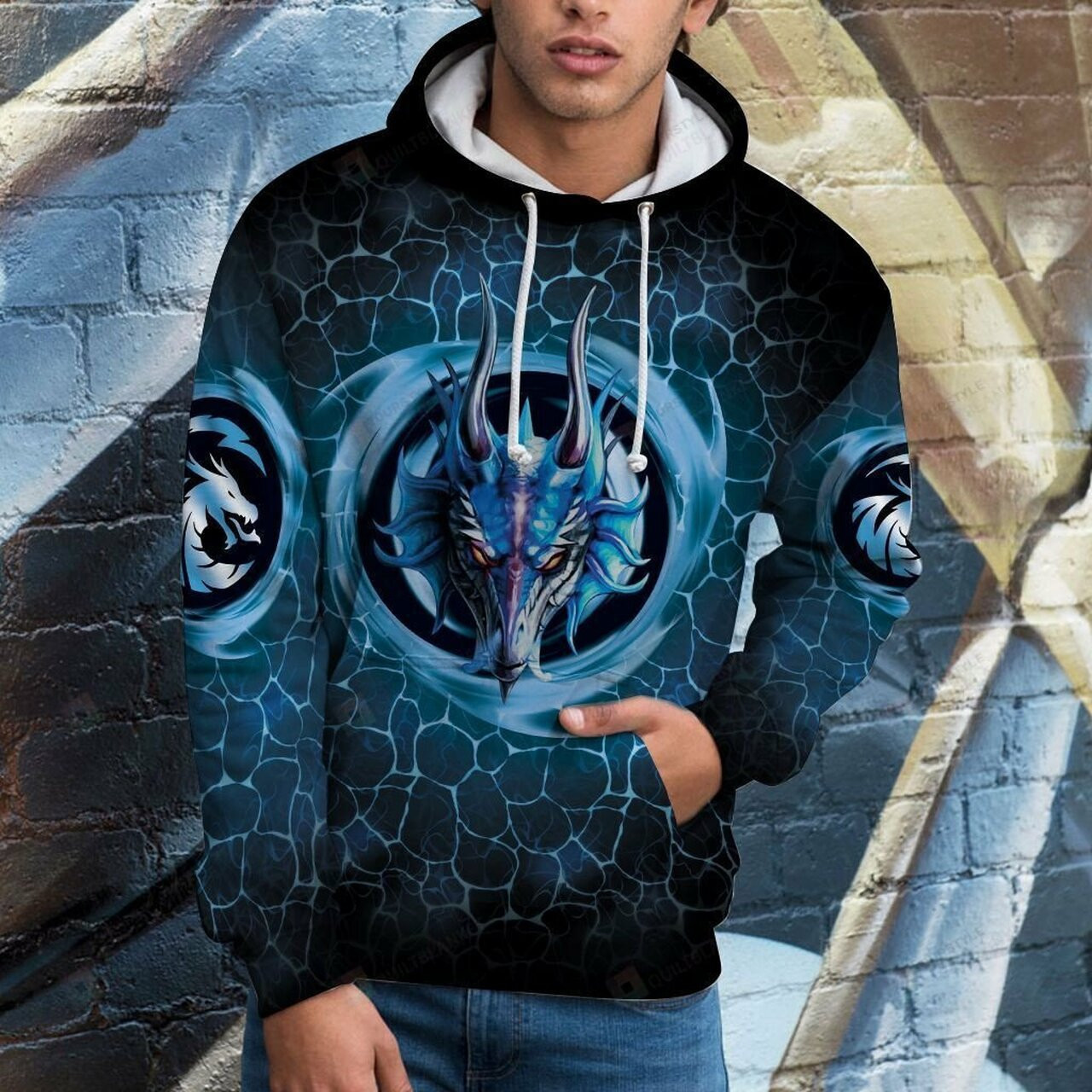 Awesome Blue Dragon 3d All Over Print Hoodie