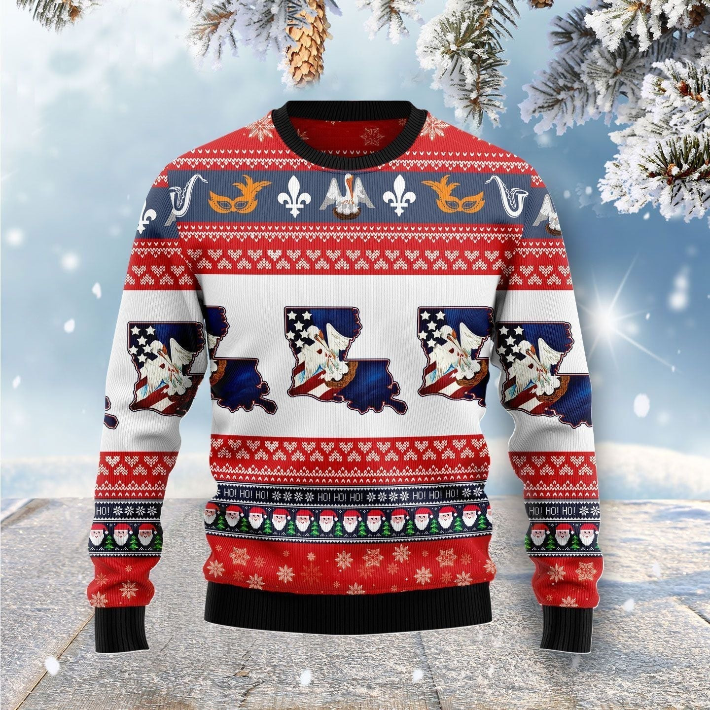 Awesome Louisiana Ugly Christmas Sweater Ugly Sweater For Men Women