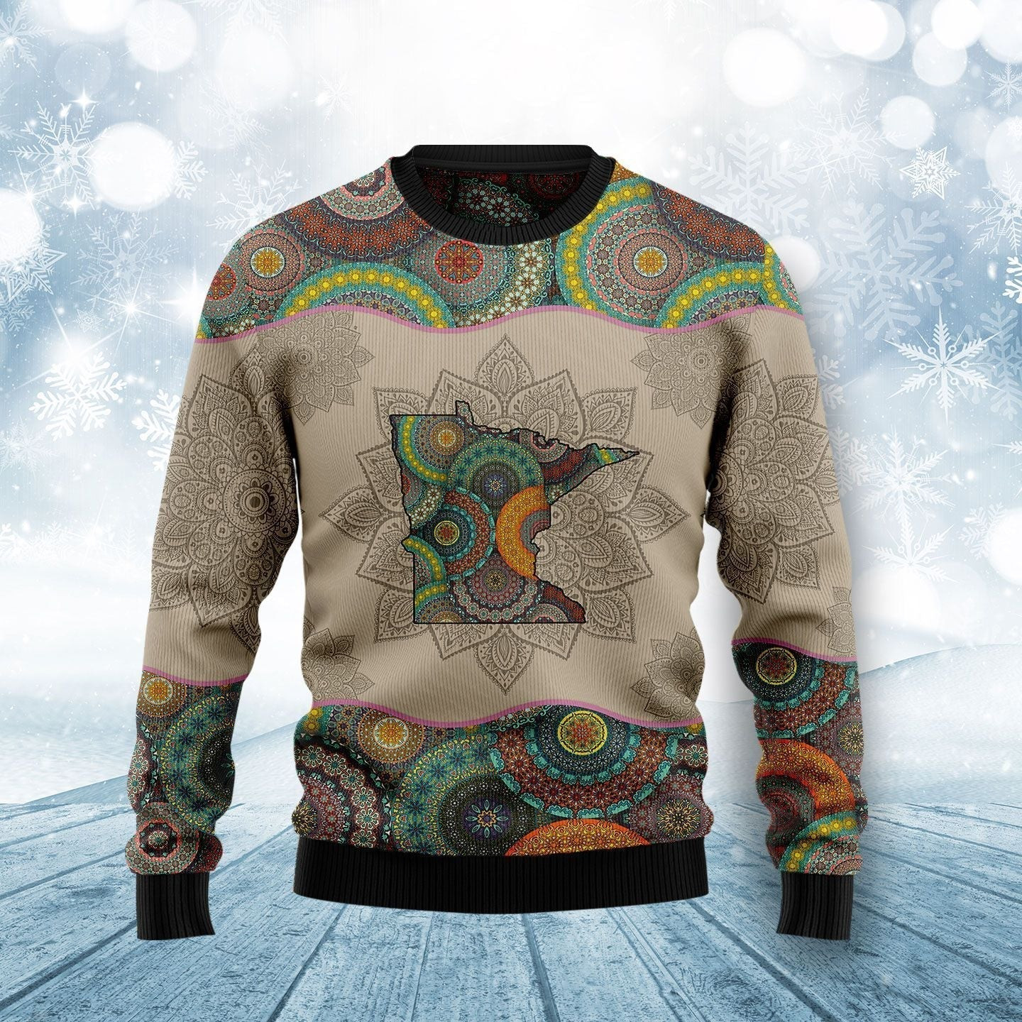 Awesome Minnesota Mandala Ugly Christmas Sweater