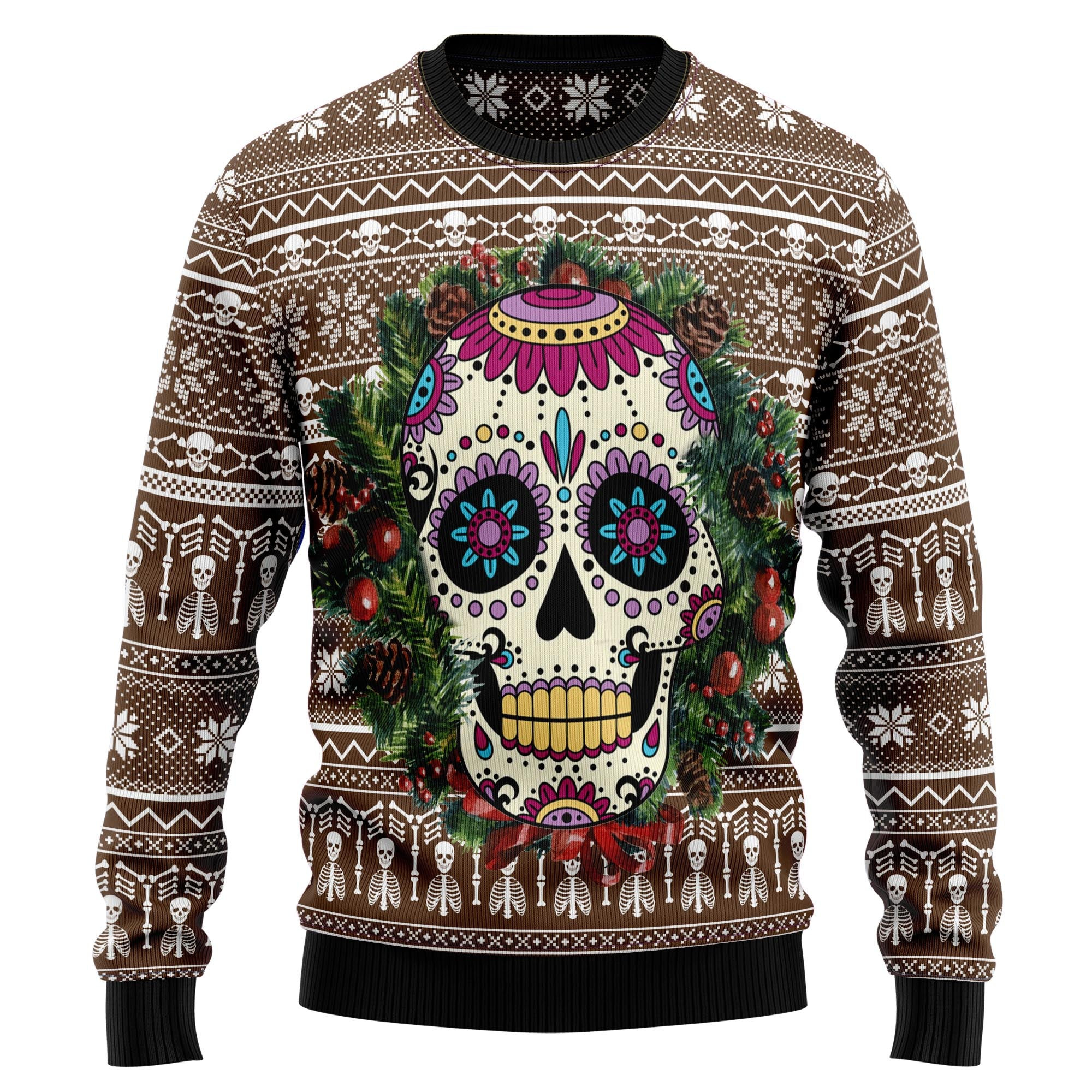 Awesome Sugar Skull Ugly Christmas Sweater, Ugly Sweater For Men Women, Holiday Sweater