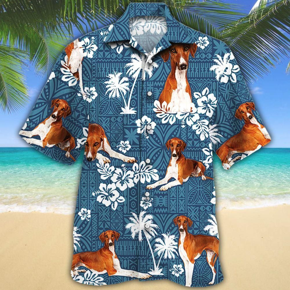 Azawakh Dog Lovers Blue Tribal Aloha Hawaiian Shirt Colorful Short Sleeve Summer Beach Casual Shirt For Men And Women