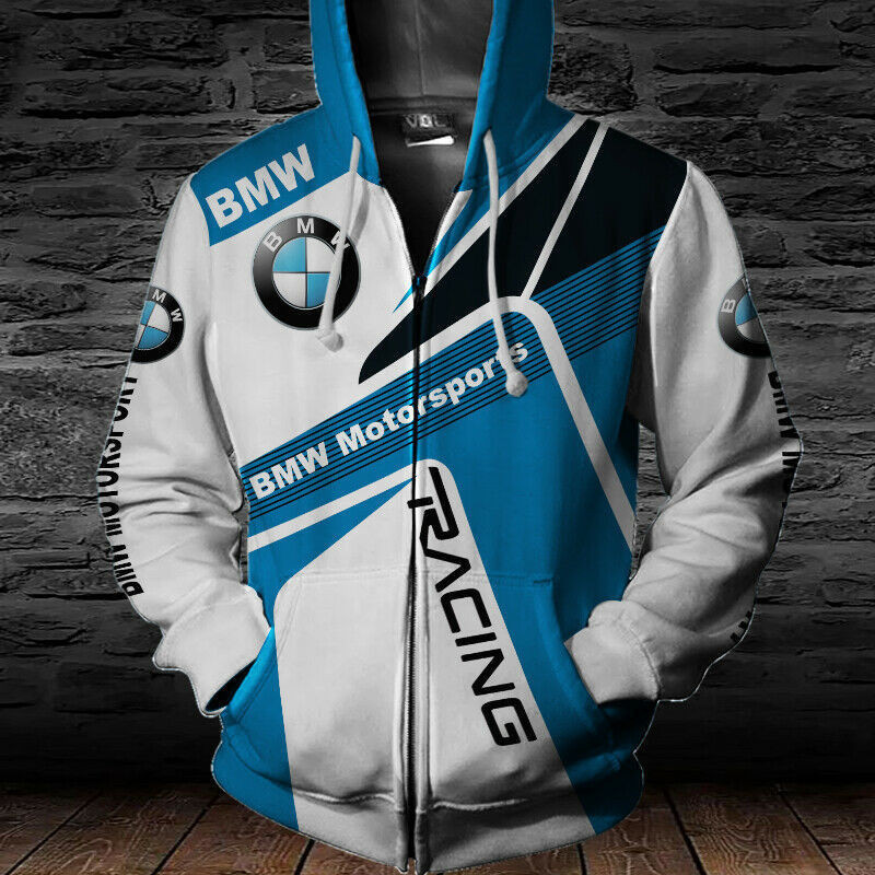 BMW 3D Zip Hoodie Unisex All Over Printed Hoodie