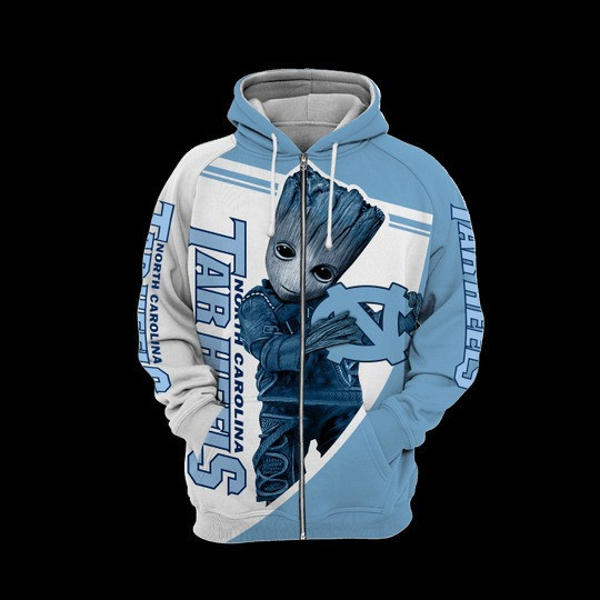 Baby Groot North carolina tar heels 3d all over print hoodie