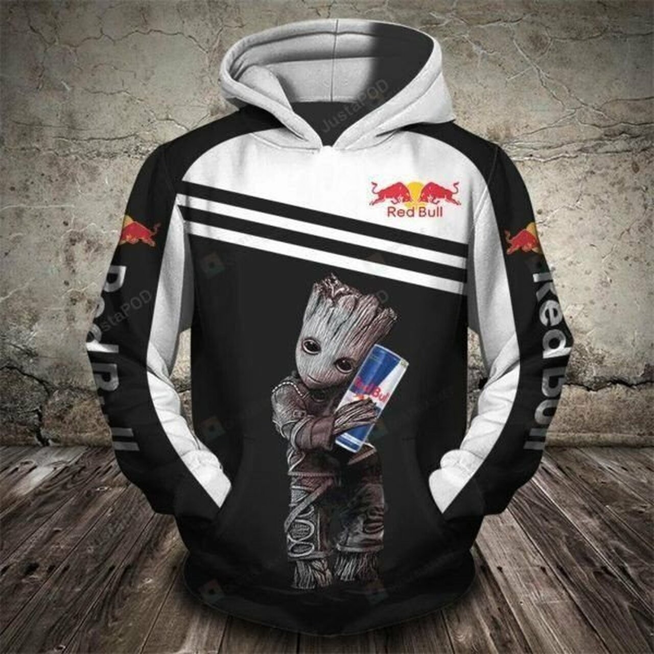 Baby Groot Red Bull Men And Women 3d Hoodie And Zip Up Hoodie Baby Groot Red Bull 3d Shirt Baby Groot Red Bull 3d All Over Printed Shirt