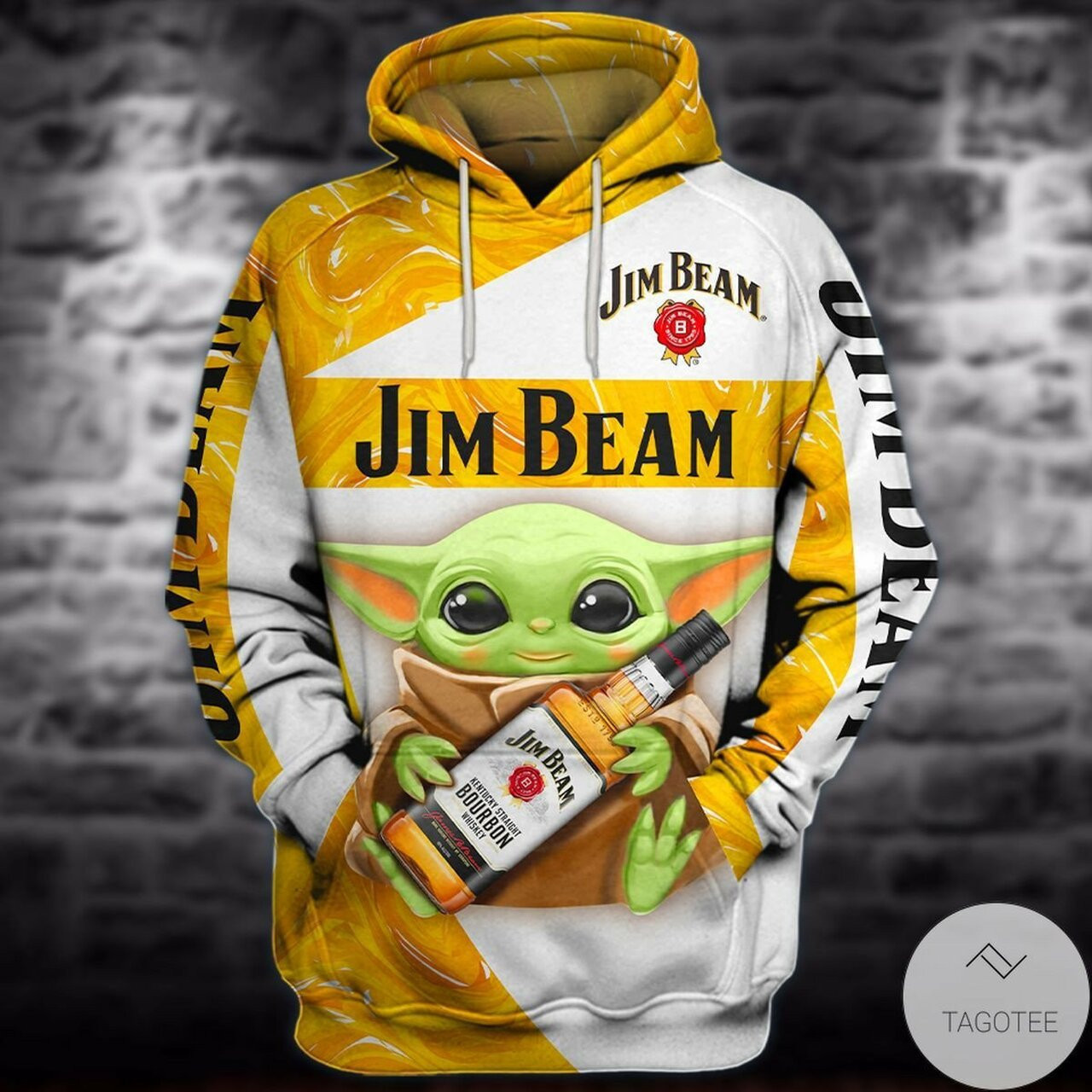 Baby Yoda Jim Beam Whiskey 3d All Over Print Hoodie