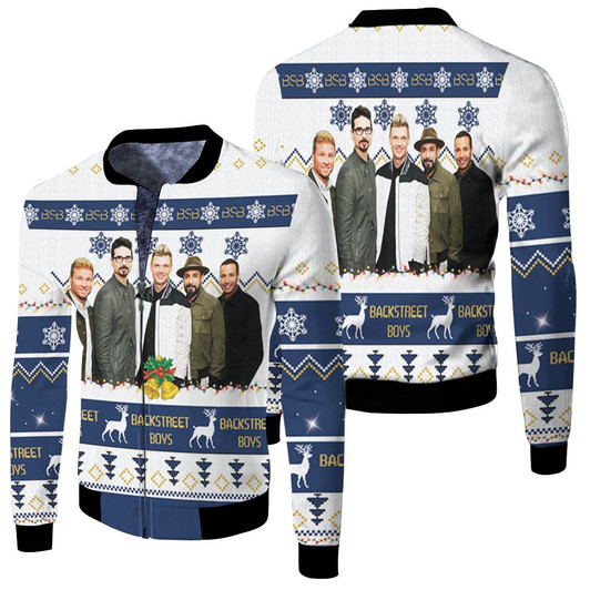 Backstreet Boys Christmas Knitting Pattern Fan Quilt Blanket Fleece Bomber Jacket