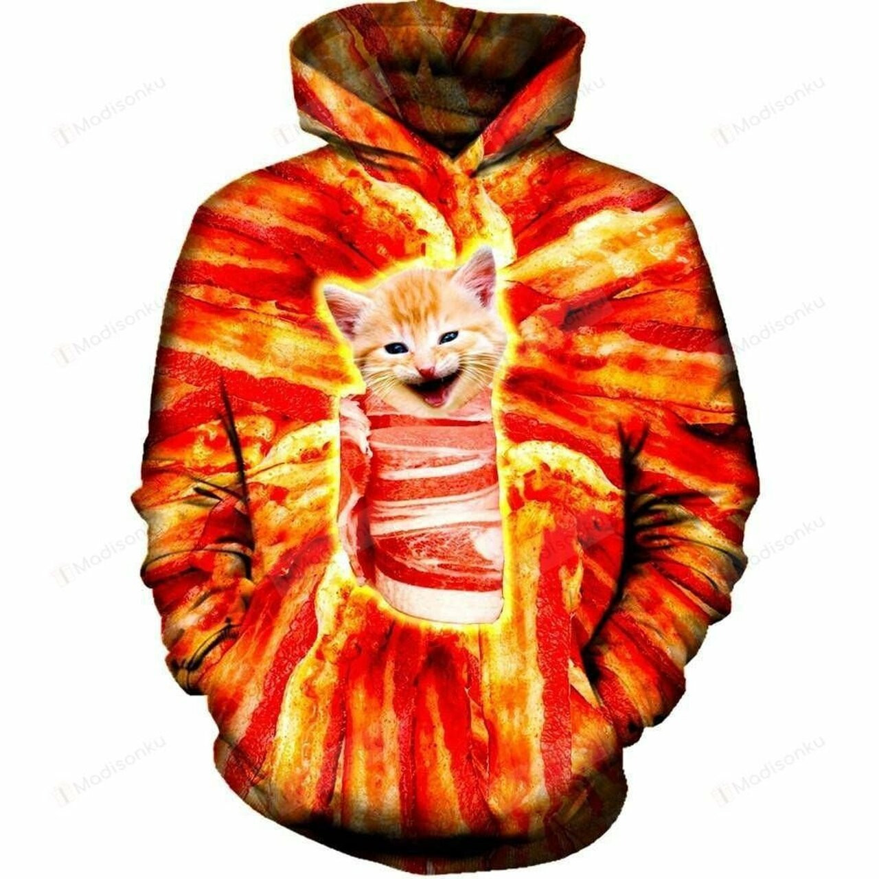 Bacon Cat 3d All Over Print Hoodie