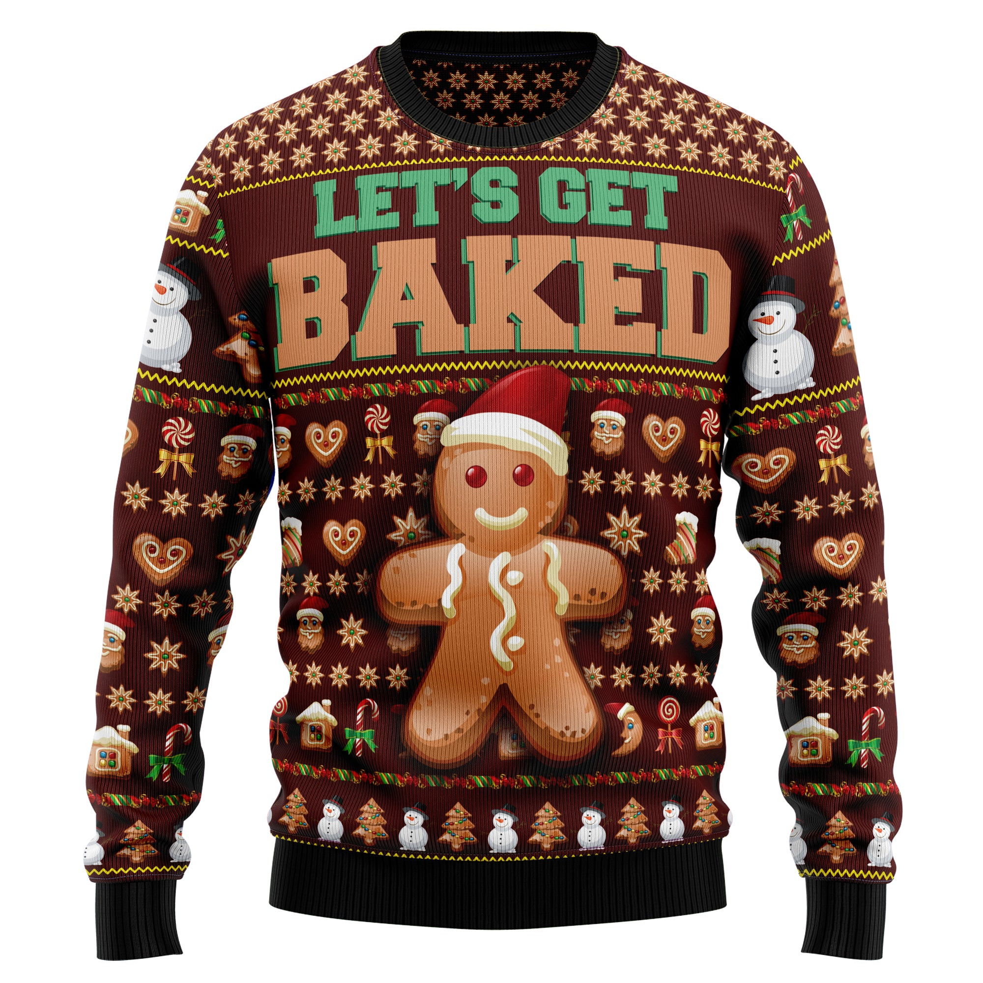 Baking Lets Get Baked Ugly Christmas Sweater