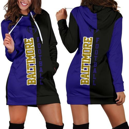 Baltimore Football Hoodie Dress Sweater Dress Sweatshirt Dress 3d All Over Print For Women Hoodie