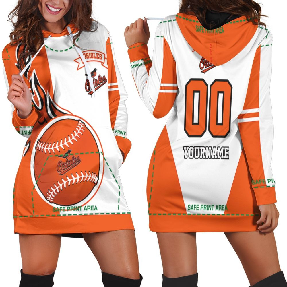 Baltimore Orioles 3d Hoodie Dress Sweater Dress Sweatshirt Dress