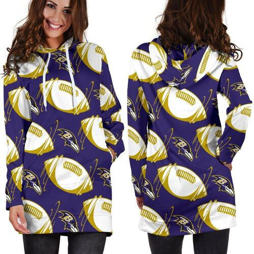 Baltimore Ravens Hoodie Dress Sweater Dress Sweatshirt Dress 3d All Over Print For Women Hoodie