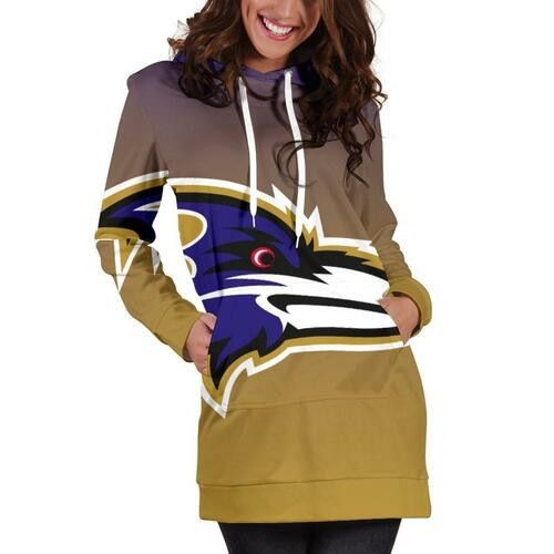 Baltimore Ravens Hoodie Dress Sweater Dress Sweatshirt Dress 3d All Over Print For Women Hoodie