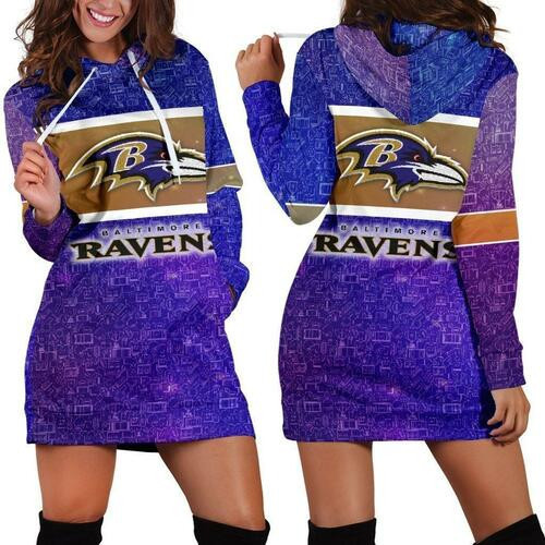 Baltimore Ravens Hoodie Dress Sweater Dress Sweatshirt Dress 3d All Over Print For Women Hoodie