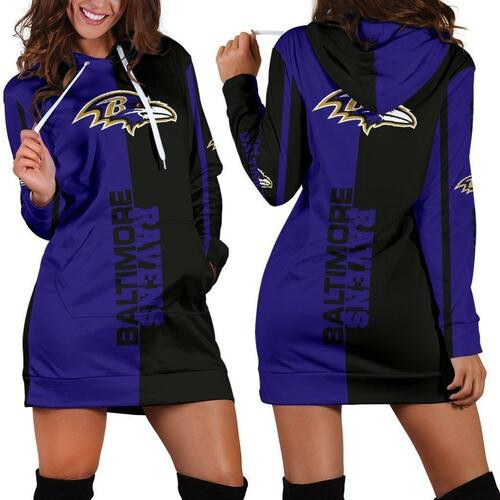 Baltimore Ravens Hoodie Dress Sweater Dress Sweatshirt Dress 3d All Over Print For Women Hoodie