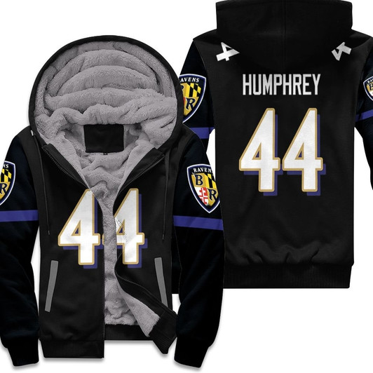 Baltimore Ravens Marlon Humphrey 44 Nfl 2020 Black Match Jersey Style Gift For Ravens Fans Fleece Hoodie