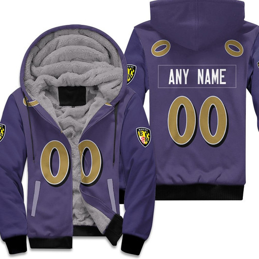 Baltimore Ravens Nfl Color Rush Limited Purple Jersey Style Custom Gift For Ravens Fans Fleece Hoodie