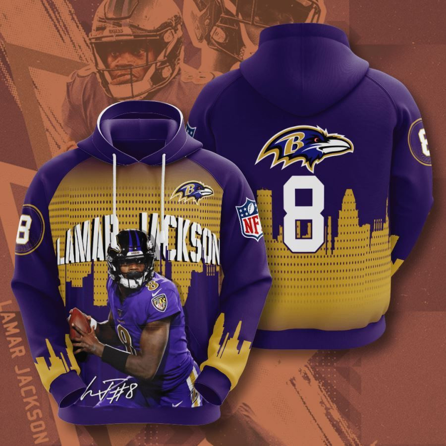 Baltimore Ravens No157 Custom Hoodie 3D All Over Print