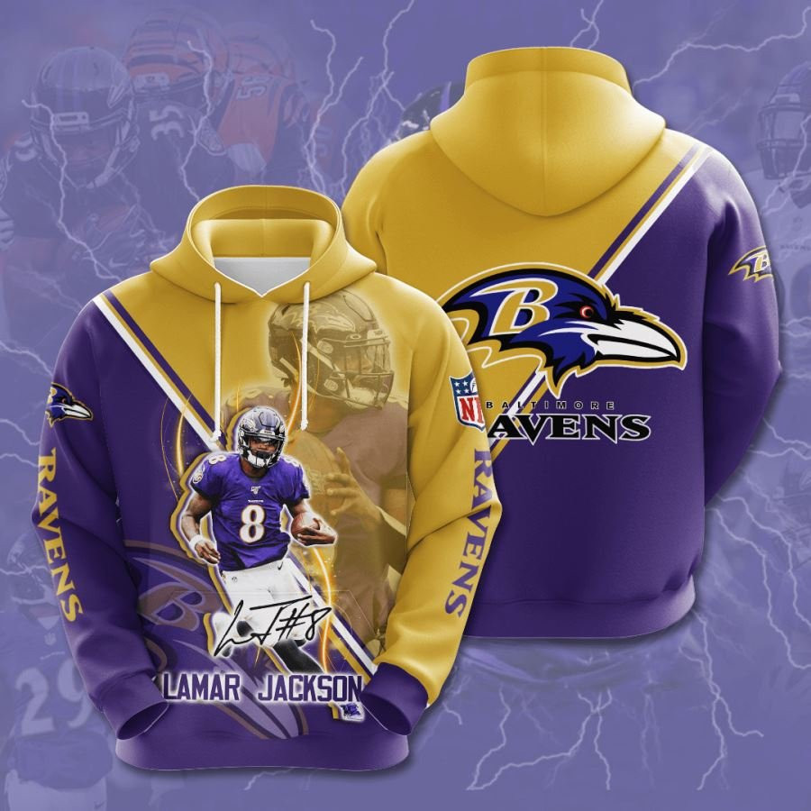 Baltimore Ravens No158 Custom Hoodie 3D