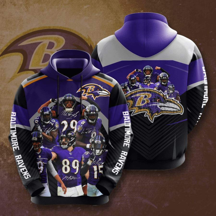Baltimore Ravens No164 Custom Hoodie 3D All Over Print