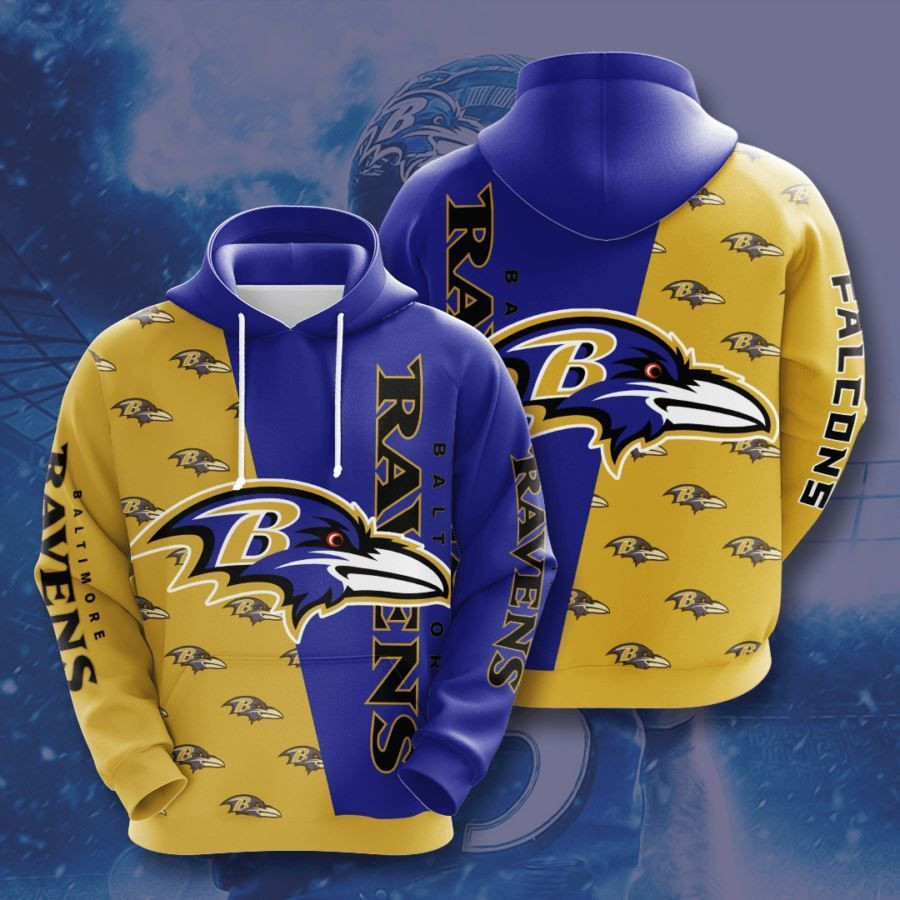 Baltimore Ravens No165 Custom Hoodie 3D All Over Print