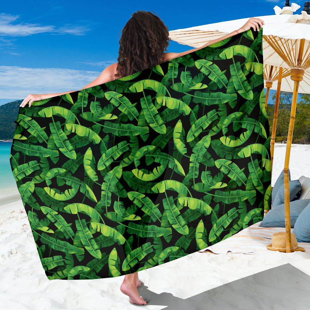 Banana Leaf Pattern Print Sarong Cover Up Banana Leaf Pareo Wrap Skirt Dress