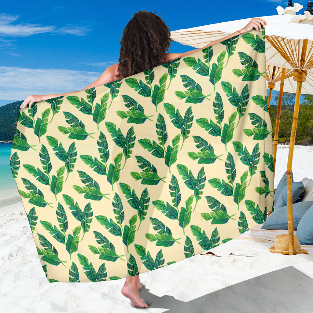 Banana Leaf Pattern Print Sarong Cover Up Banana Leaf Pareo Wrap Skirt Dress